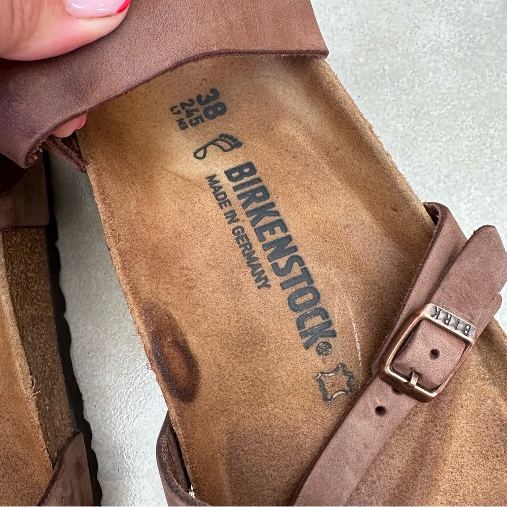 Birkenstock Yara Habana Oiled Leather Regular Width Ankle Strap Sandals Size 38 - Picture 5 of 9